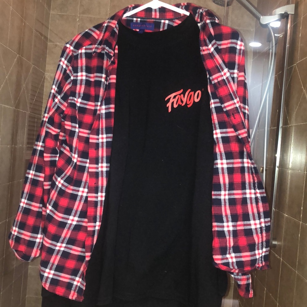 Faygo longsleeve and Aeropostle flannel